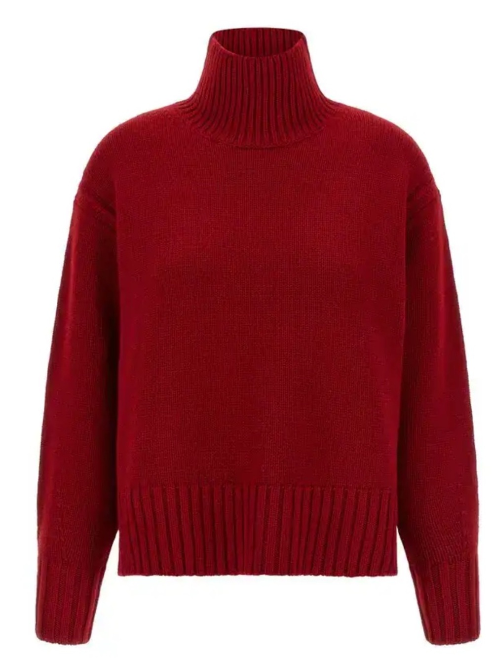Guest in Residence Cozy Turtleneck Sweater In Ruby